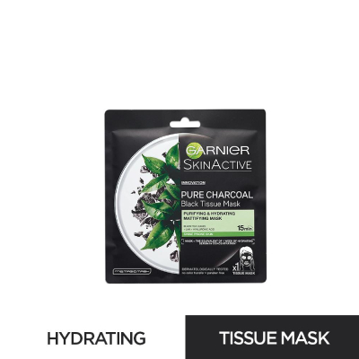 Garnier-Hydra-Bomb-Tissue-Mask-Pure-Charcoal-(Black-Tea)1-Pc